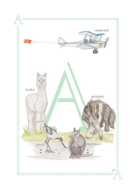 Personalised Children's Letter A - Art Print