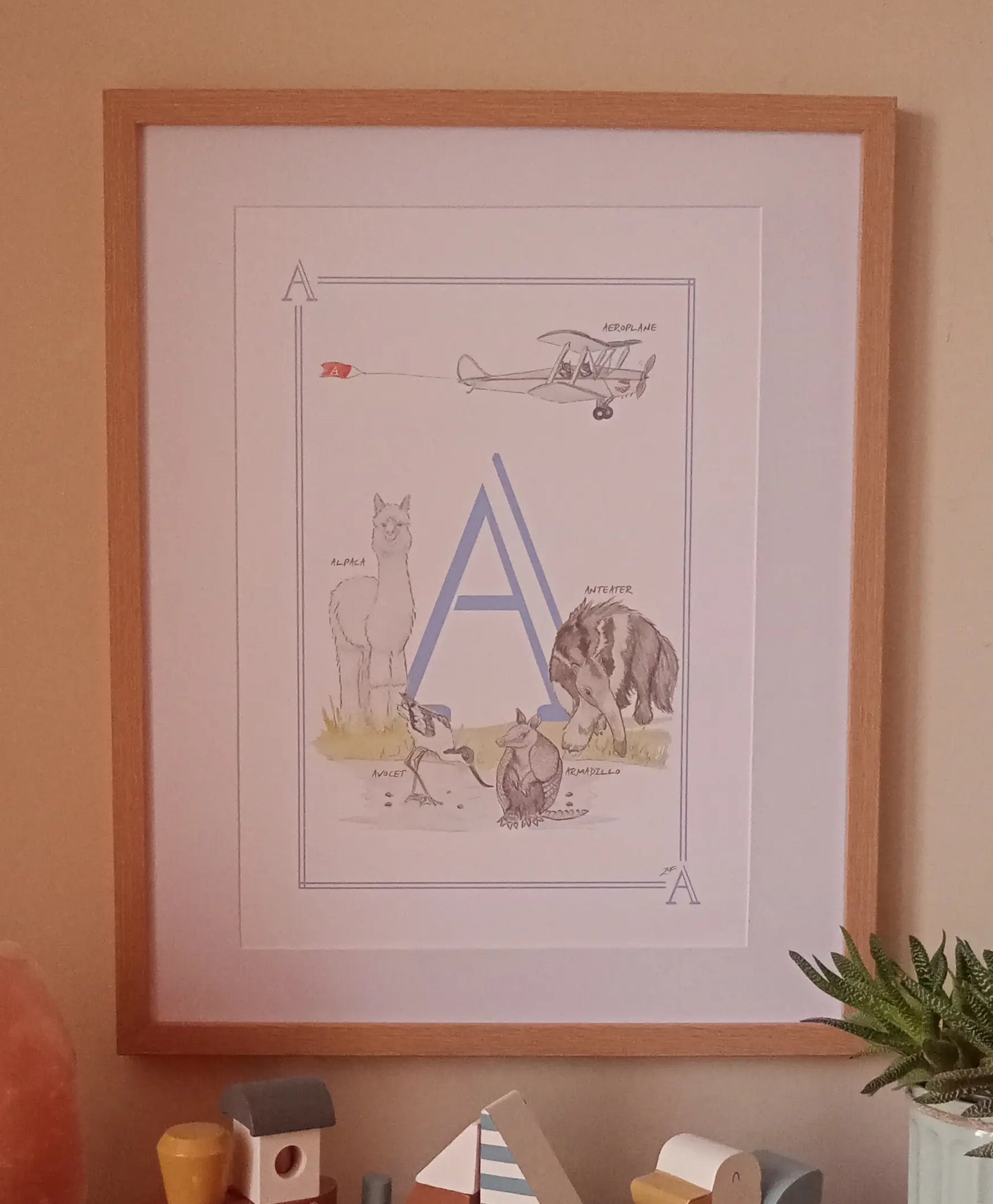 Personalised Children's Letter A - Art Print