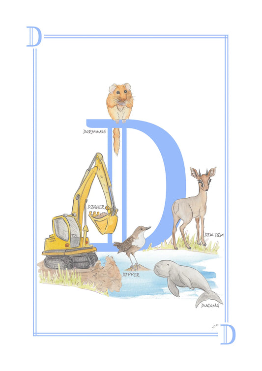 Children's Letter Print - Letter D