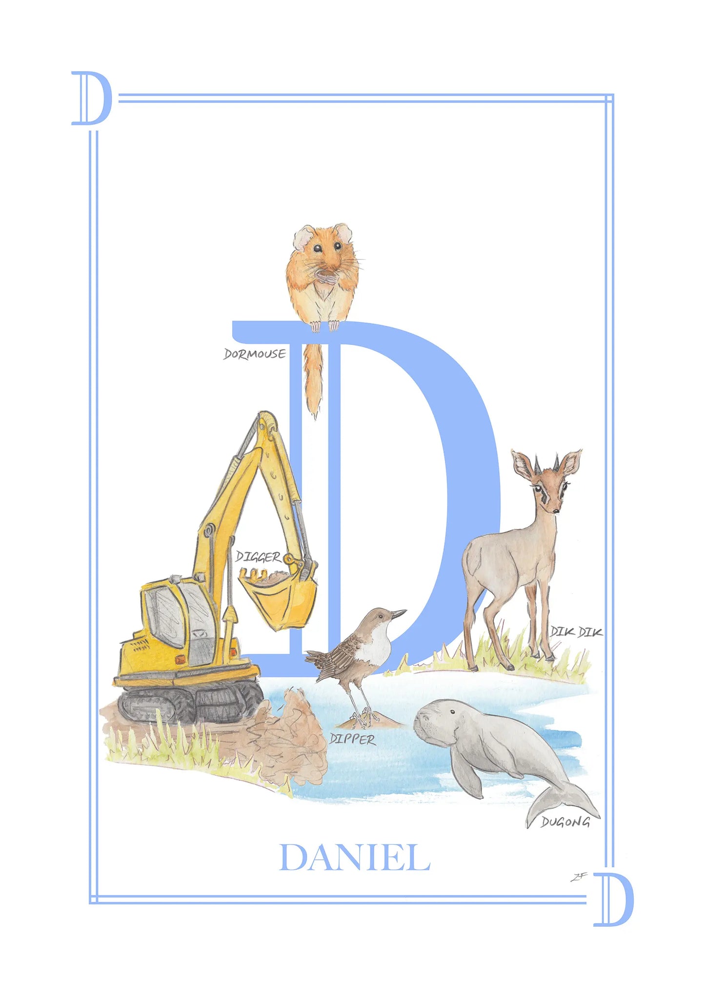 Children's Letter Print - Letter D