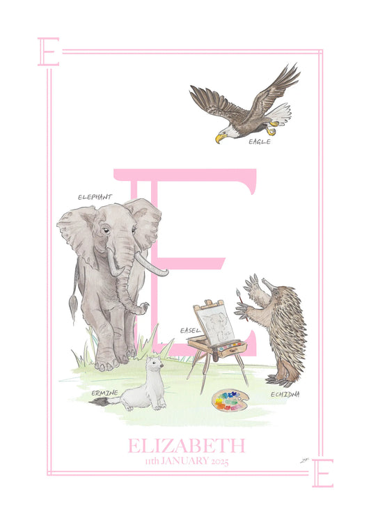 Children's Letter Print - Letter E