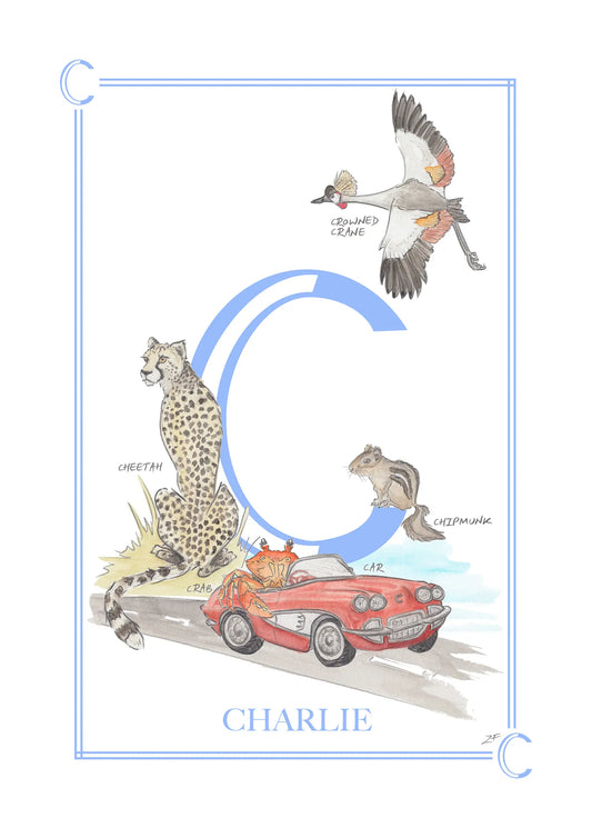 Personalised Children's Alphabet Print - Letter C