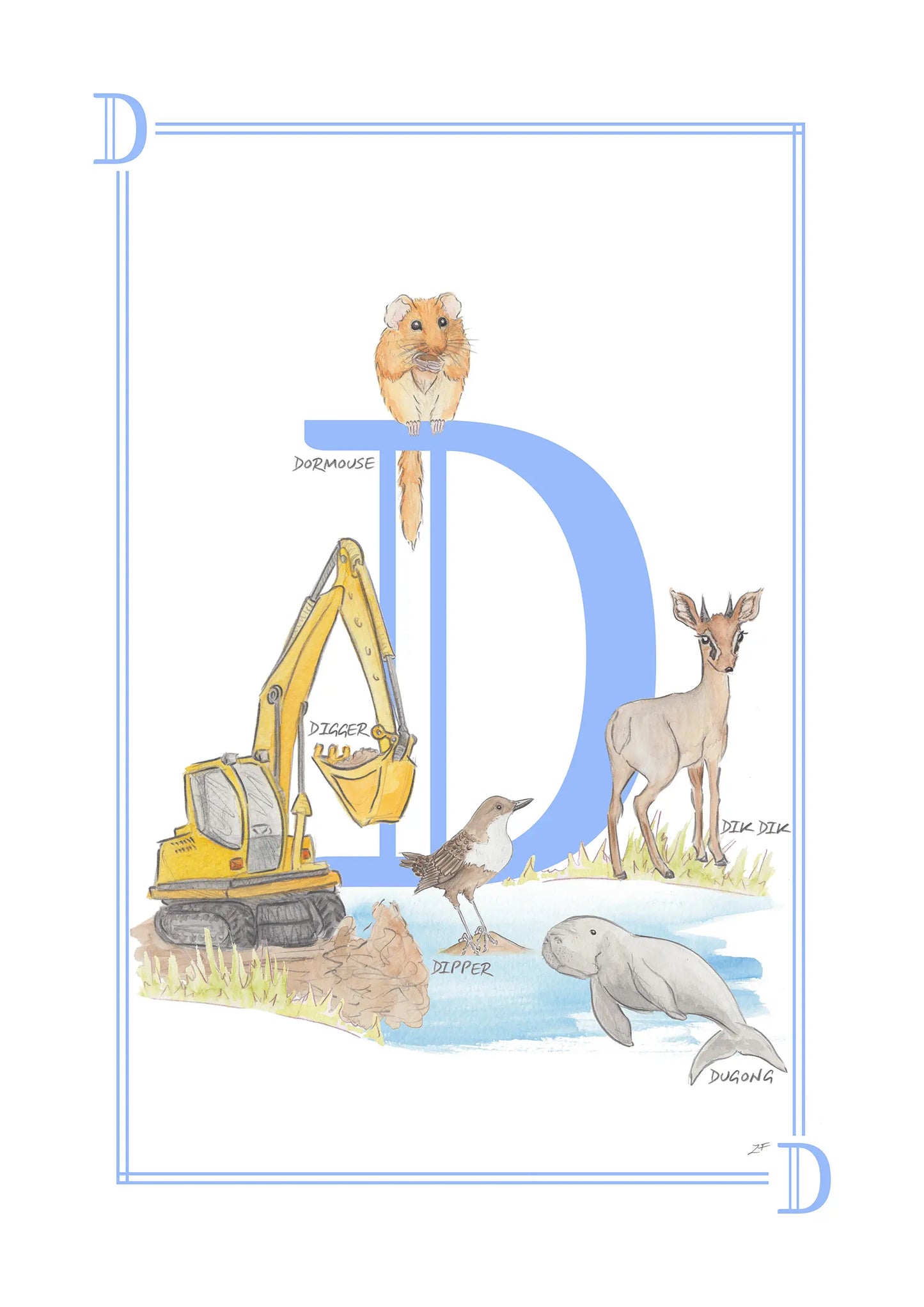Children's Letter Print - Letter D