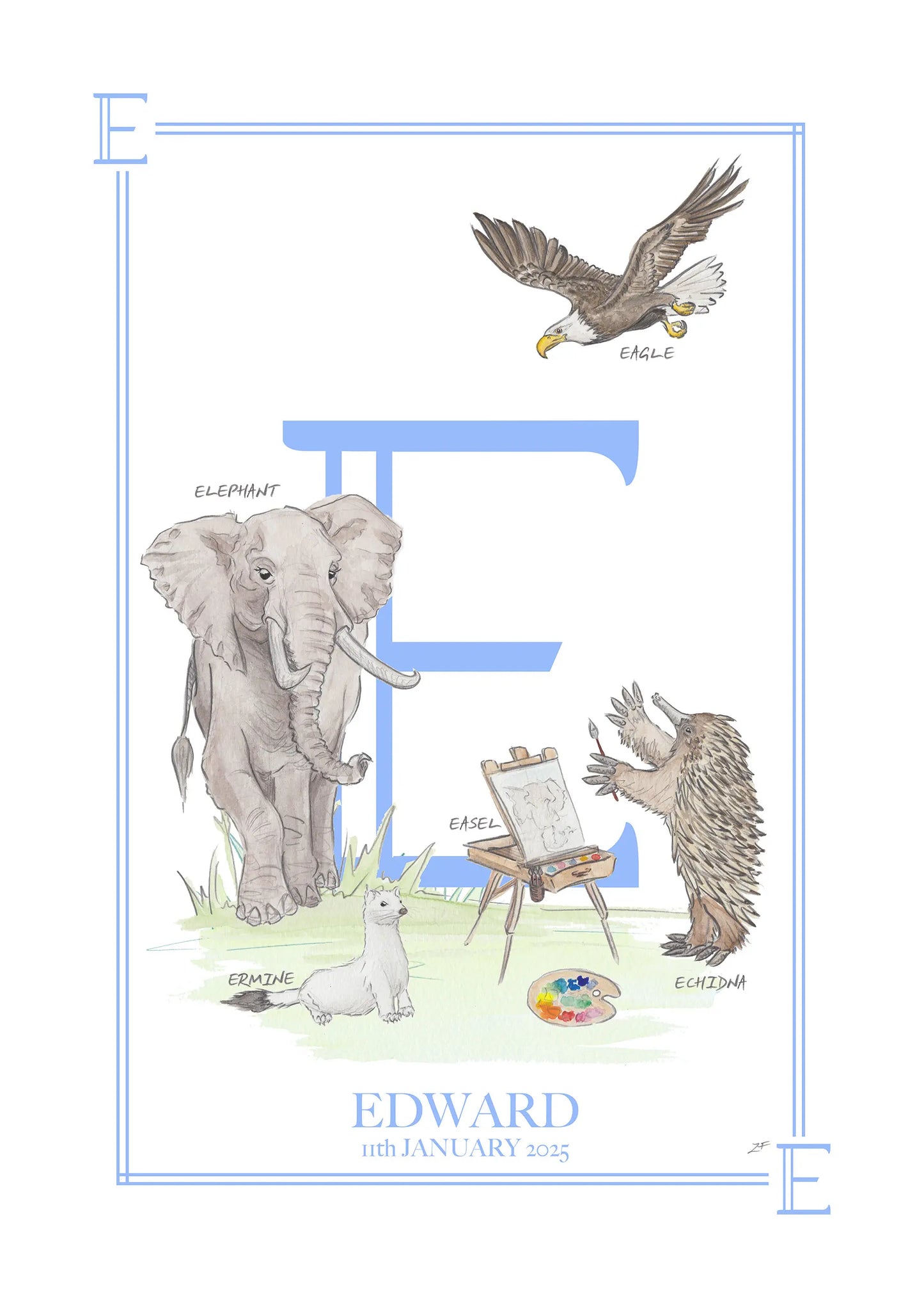Children's Letter Print - Letter E