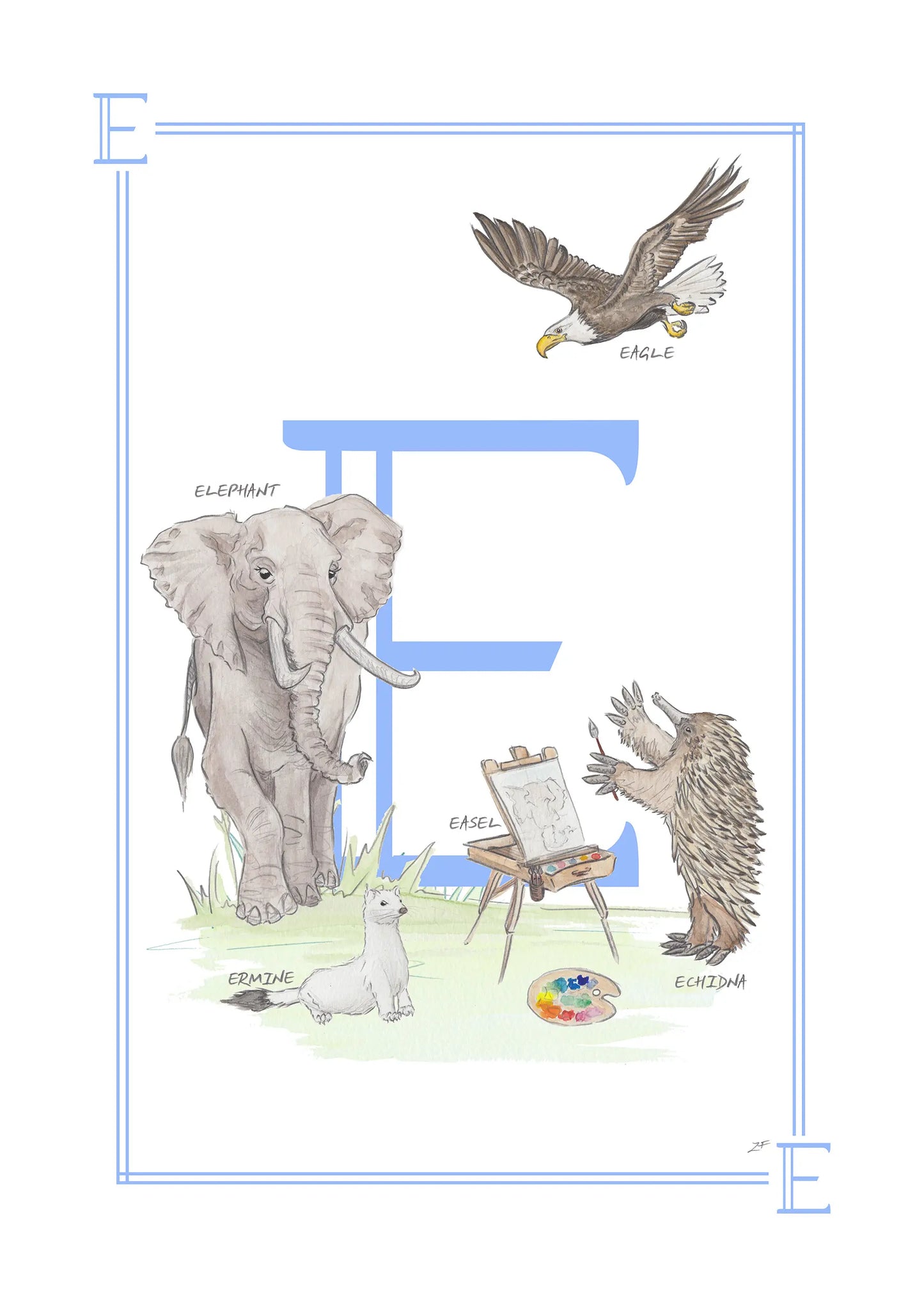 Children's Letter Print - Letter E