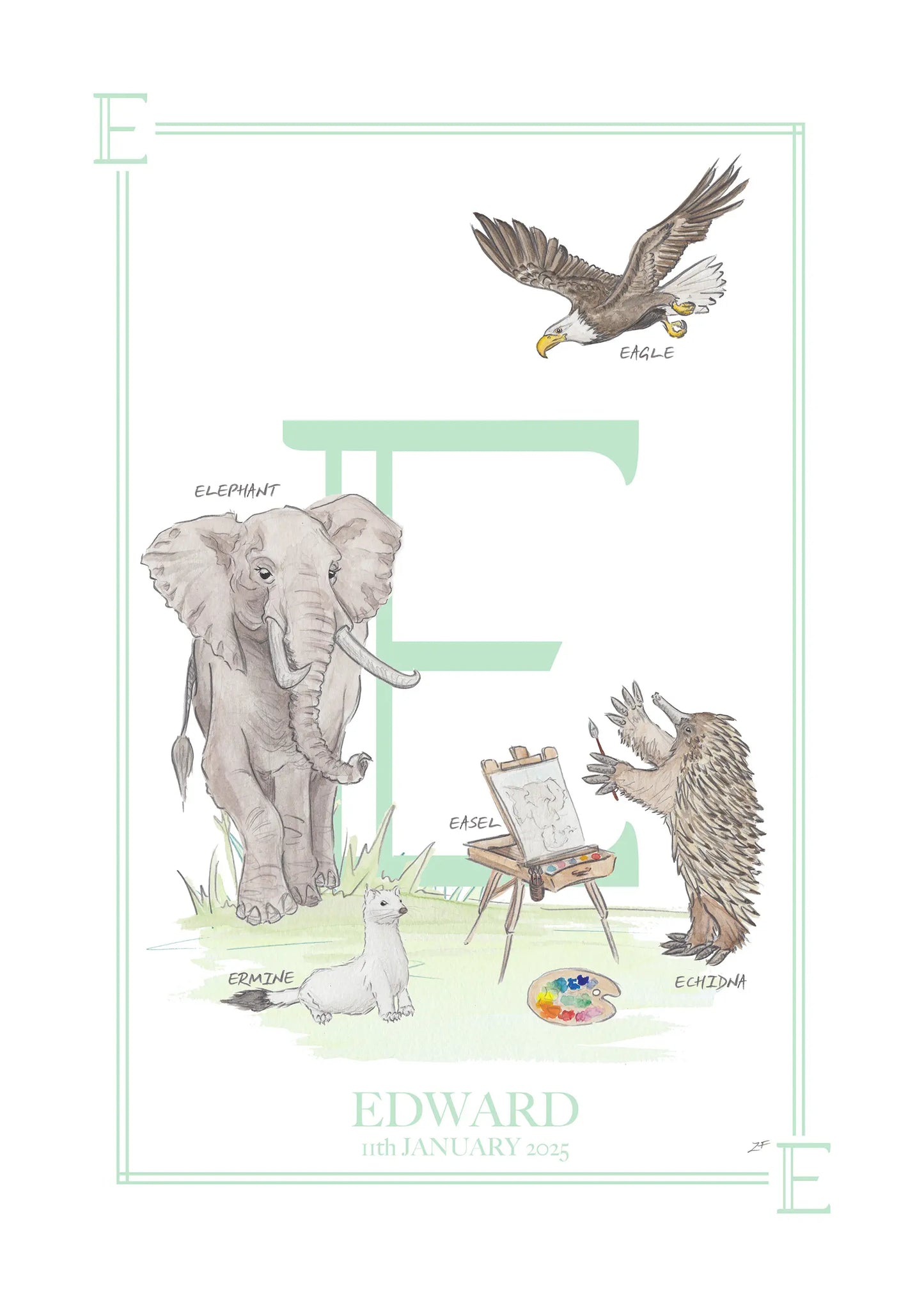 Children's Letter Print - Letter E