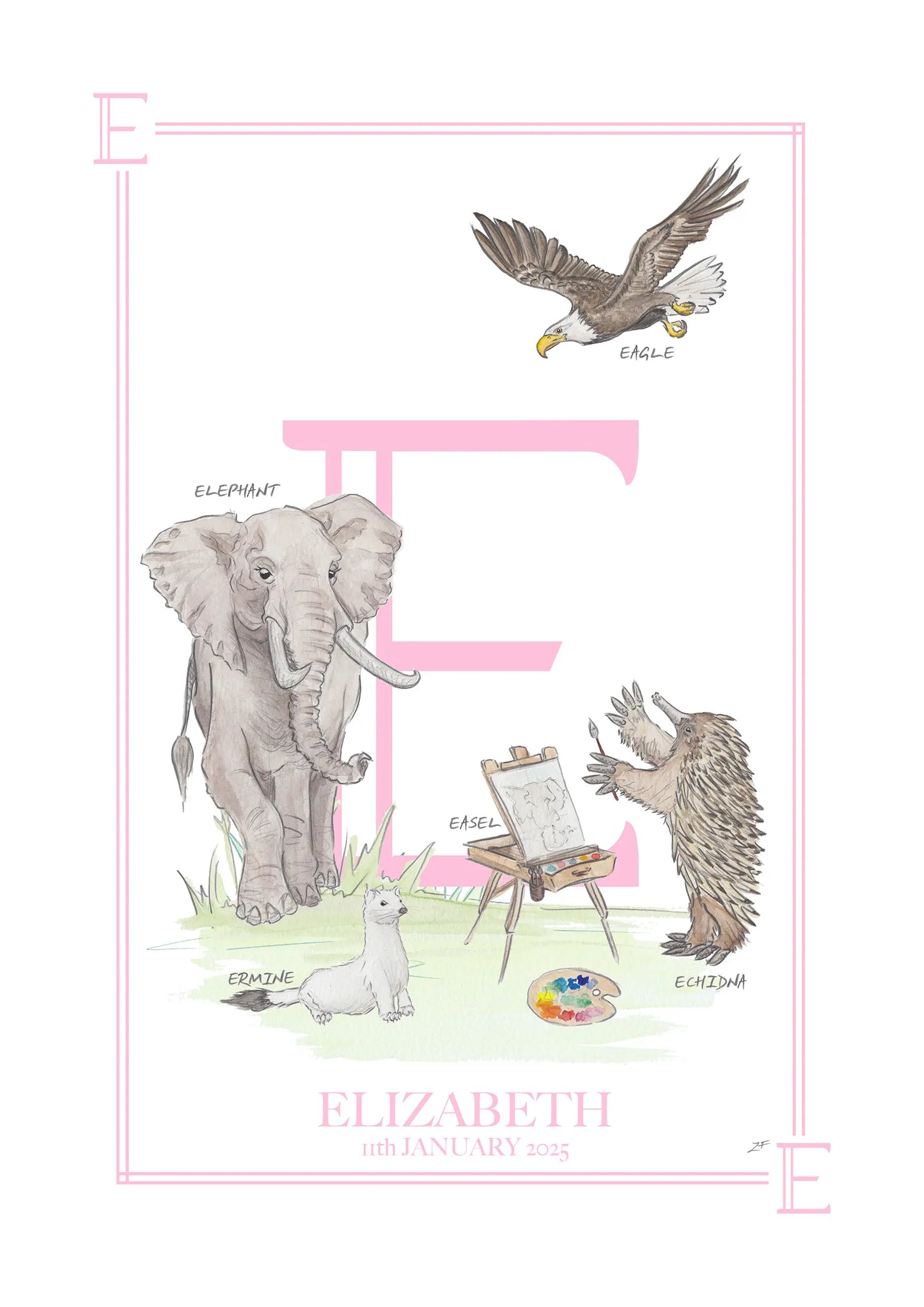 Children's Letter Print - Letter E