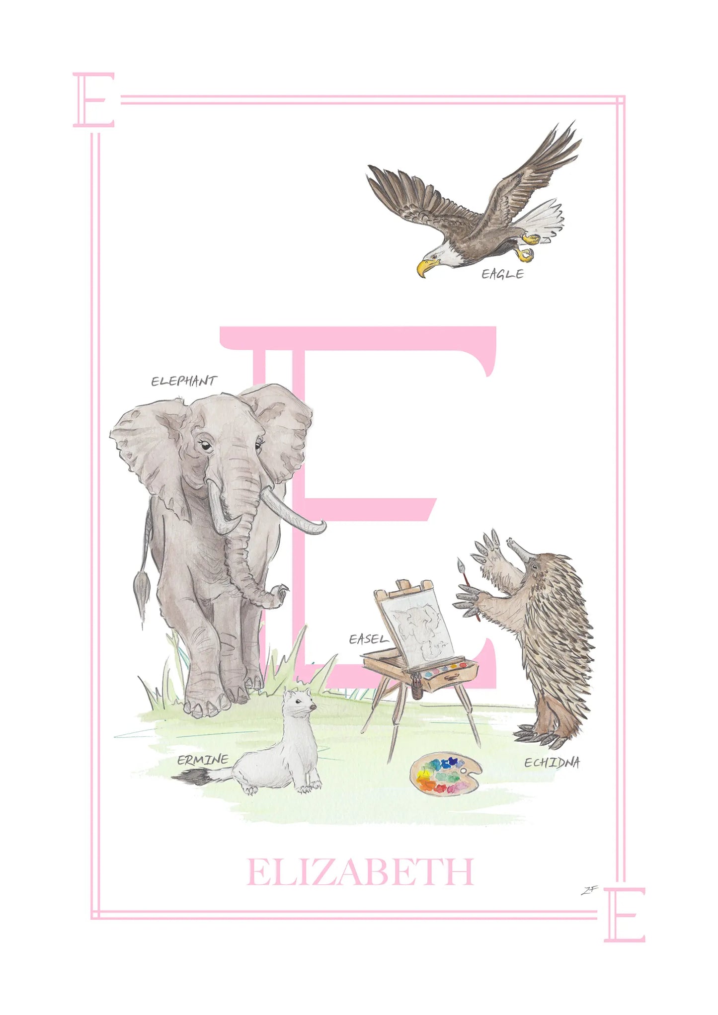 Children's Letter Print - Letter E