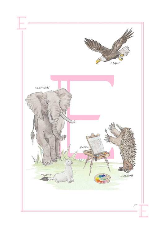 Children's Letter Print - Letter E