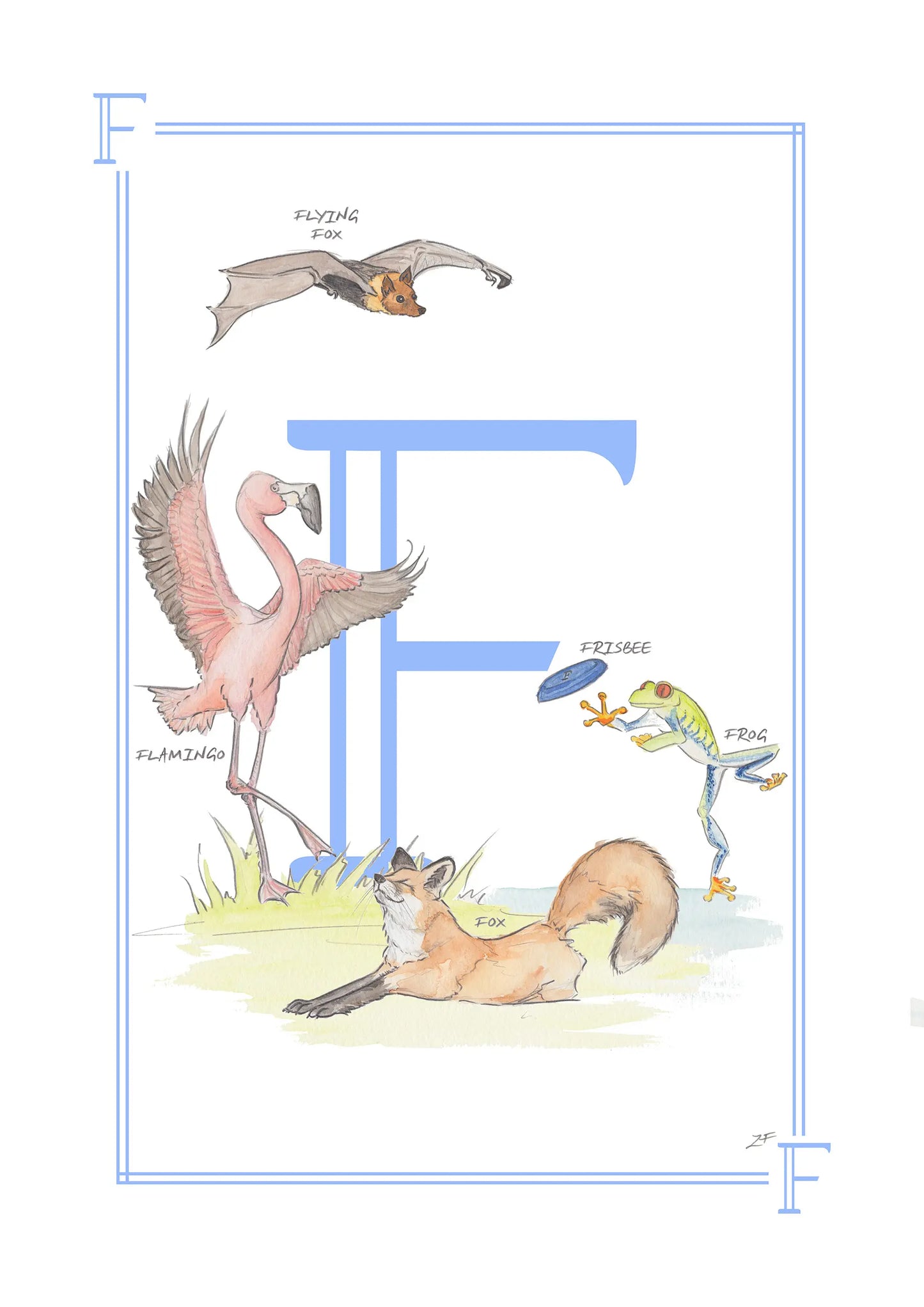 Children's Letter Print - Letter F