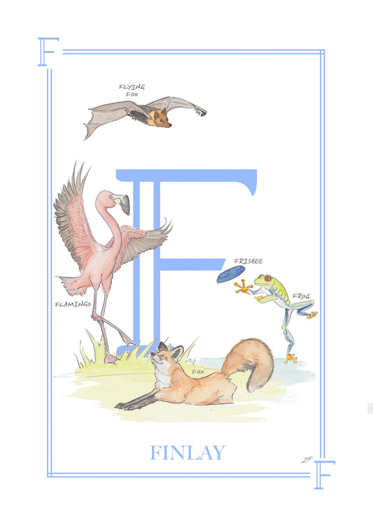 Personalised Children's Alphabet Print - Letter F