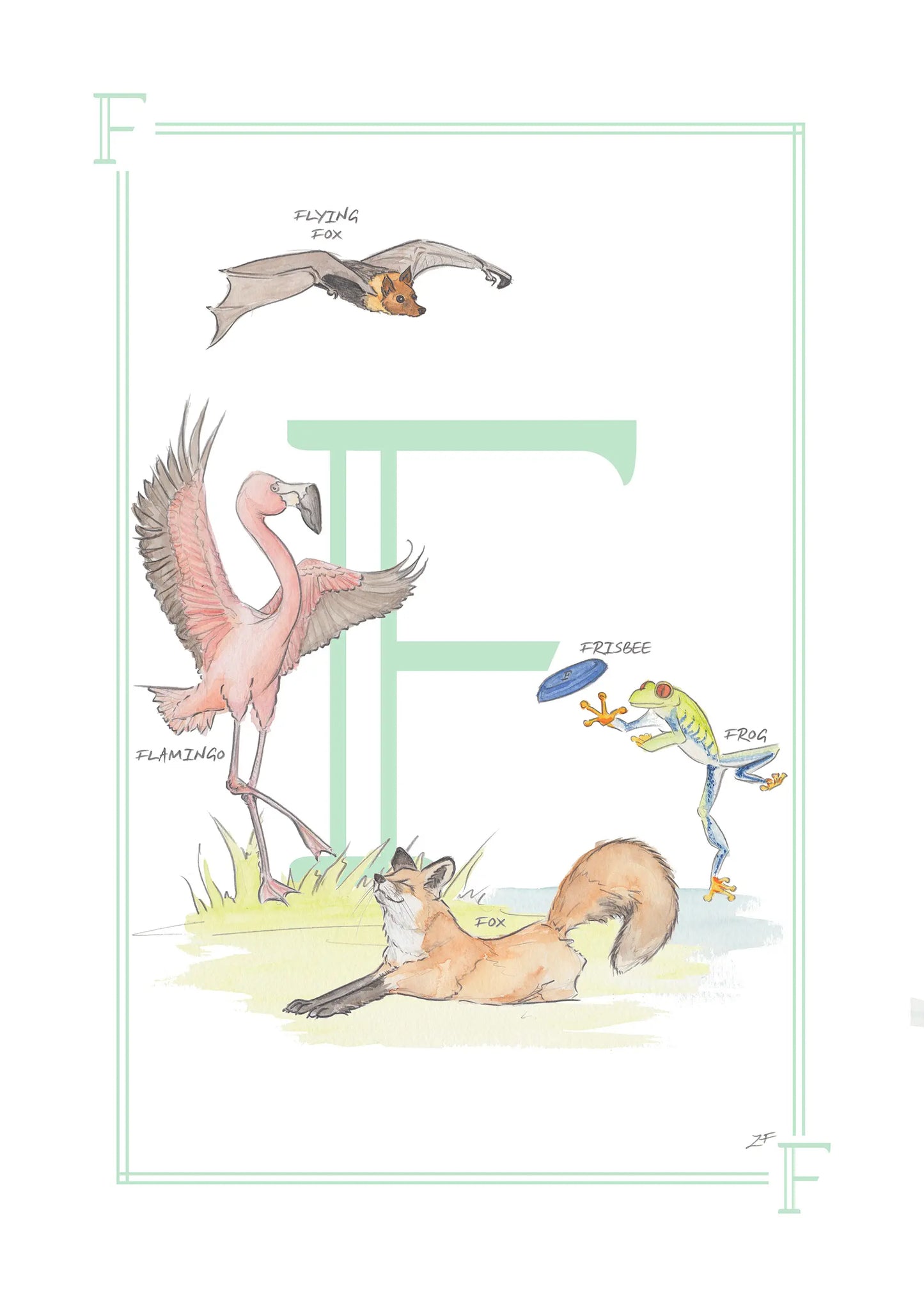 Children's Letter Print - Letter F