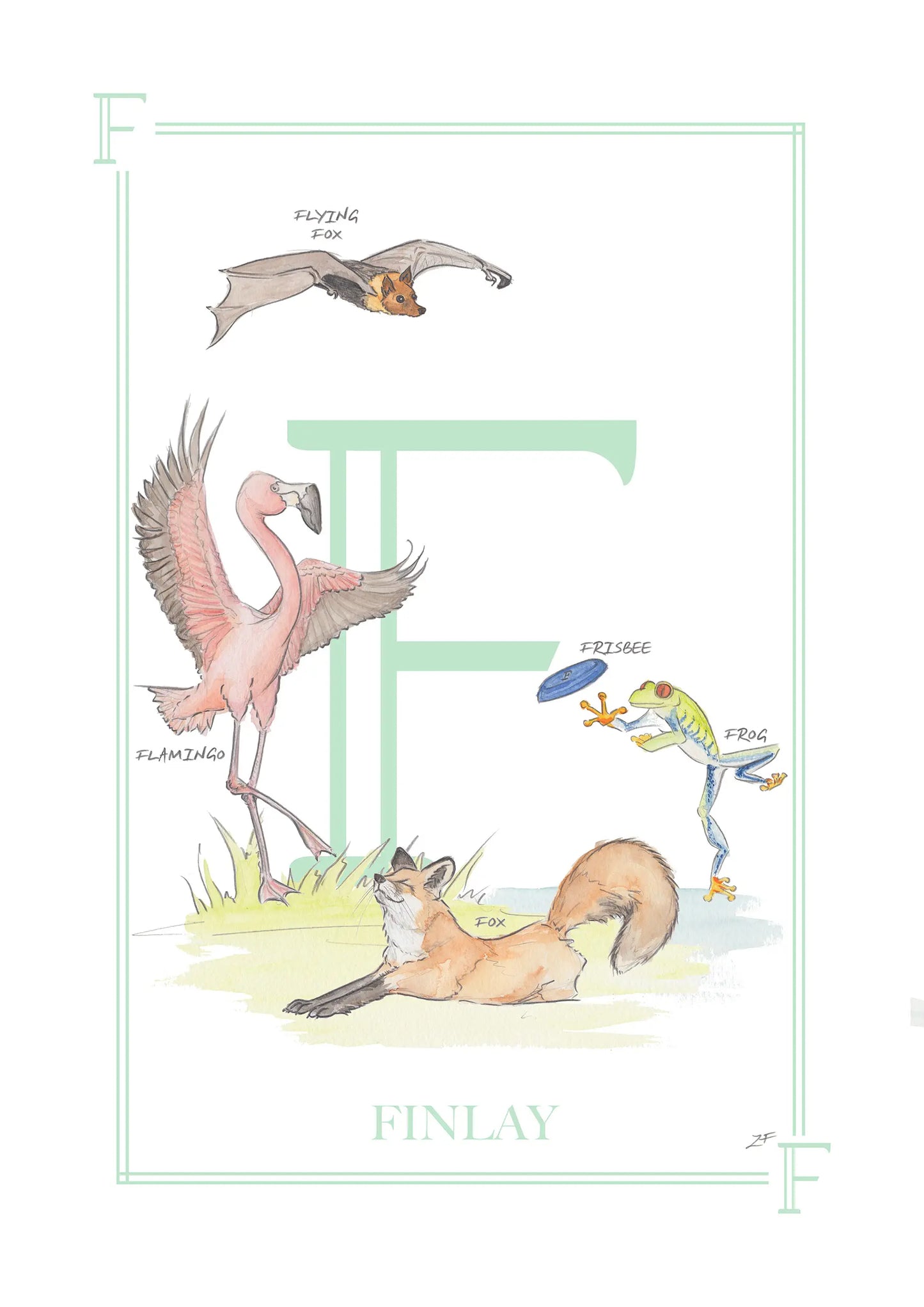 Children's Letter Print - Letter F