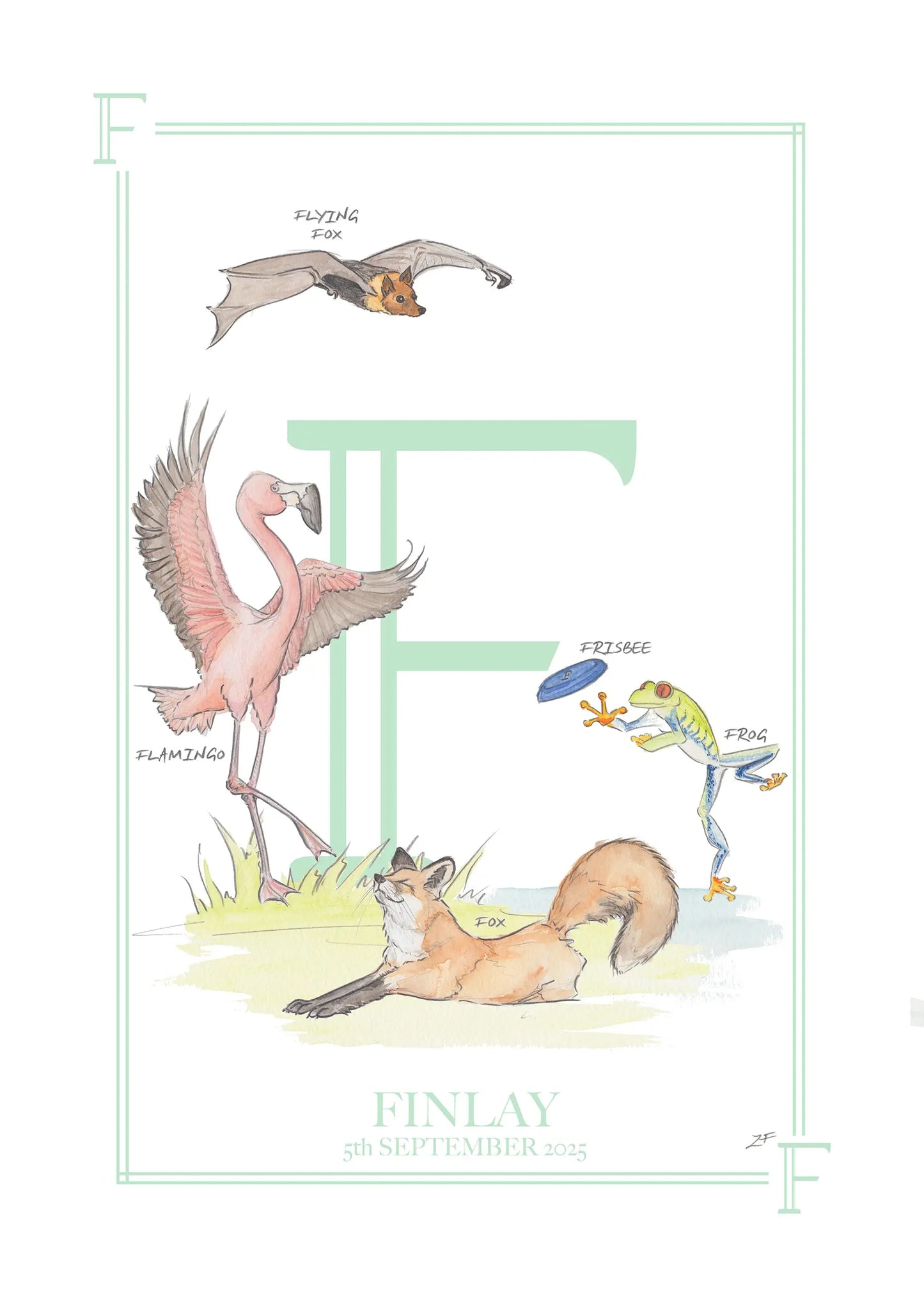 Children's Letter Print - Letter F