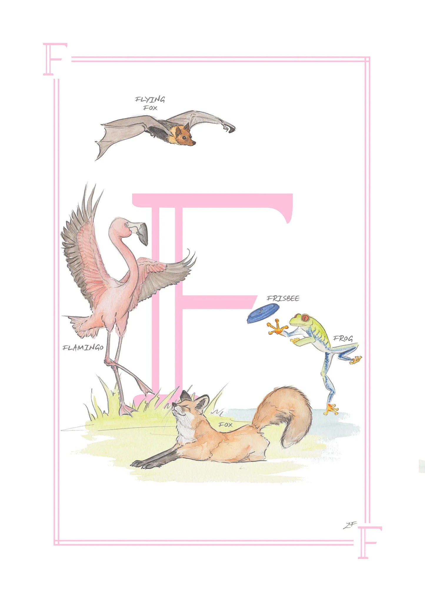 Children's Letter Print - Letter F