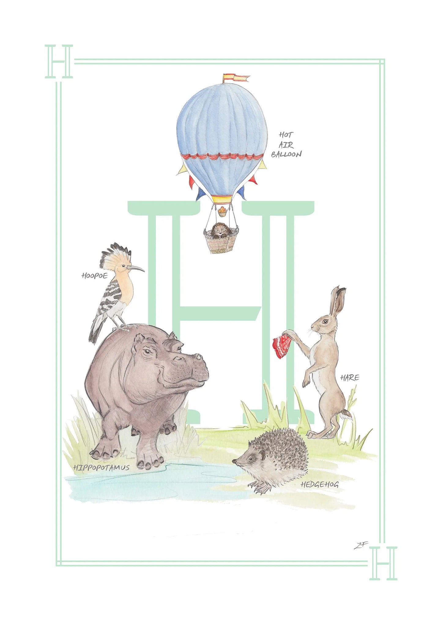 Children's Letter Print - Letter H