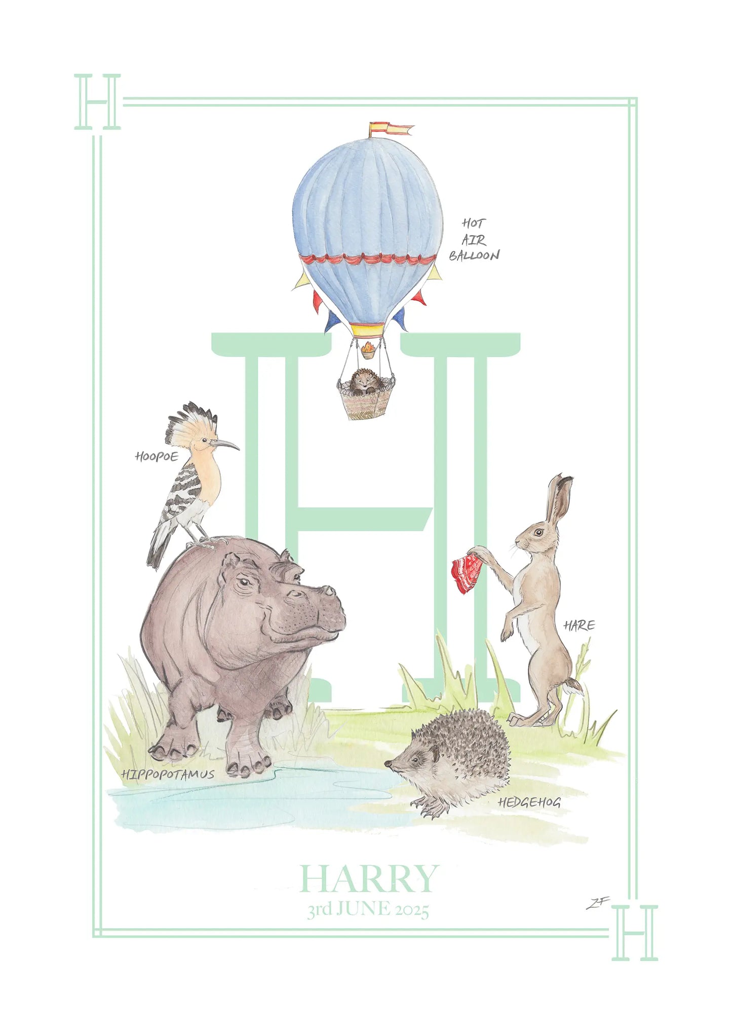 Children's Letter Print - Letter H