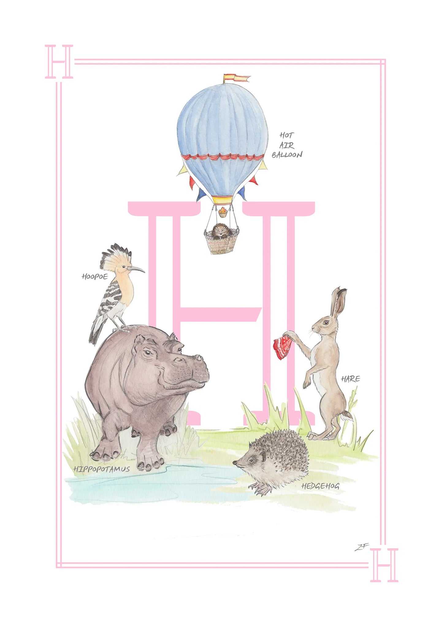 Children's Letter Print - Letter H