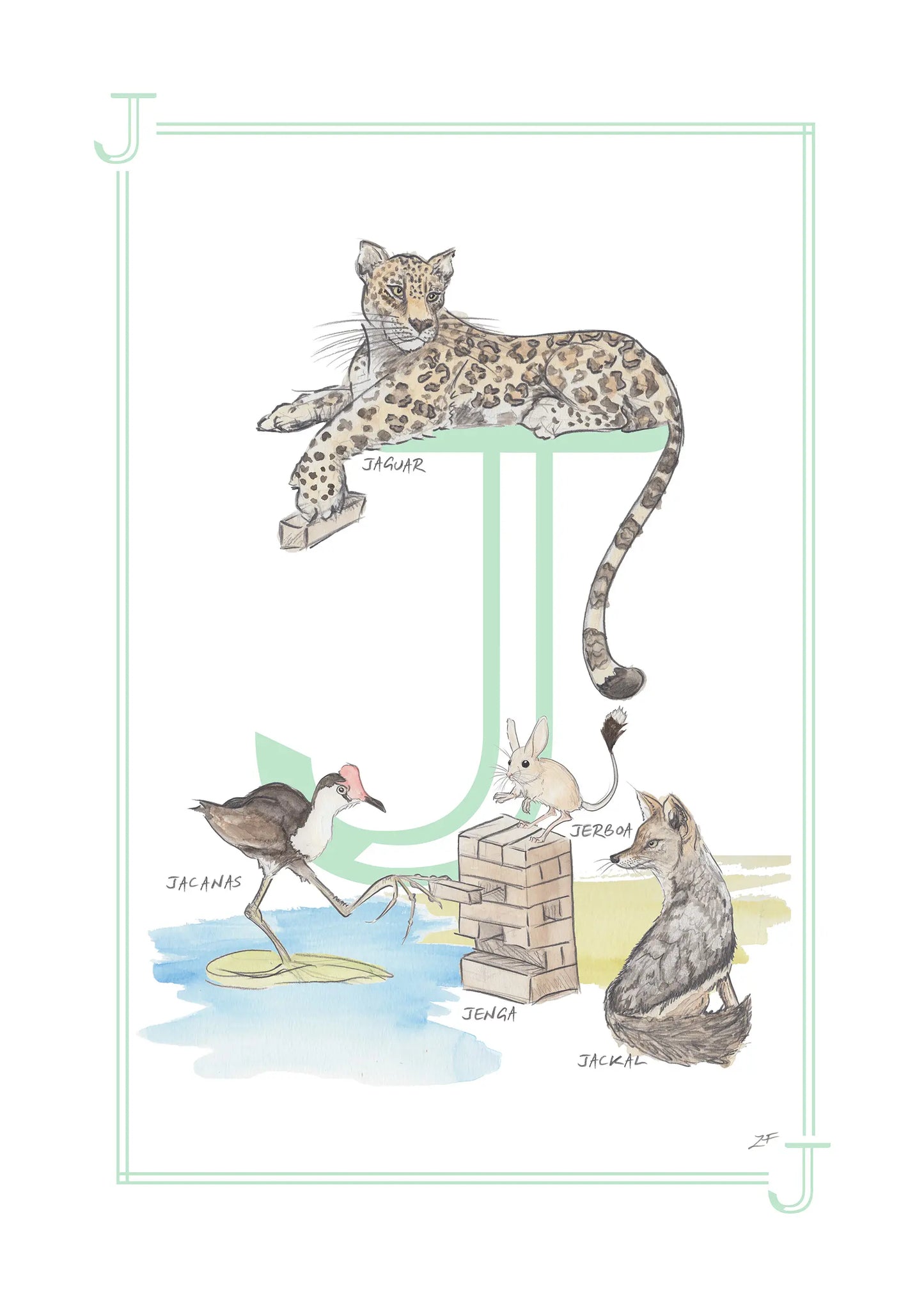 Personalised Children's Letter Print - J