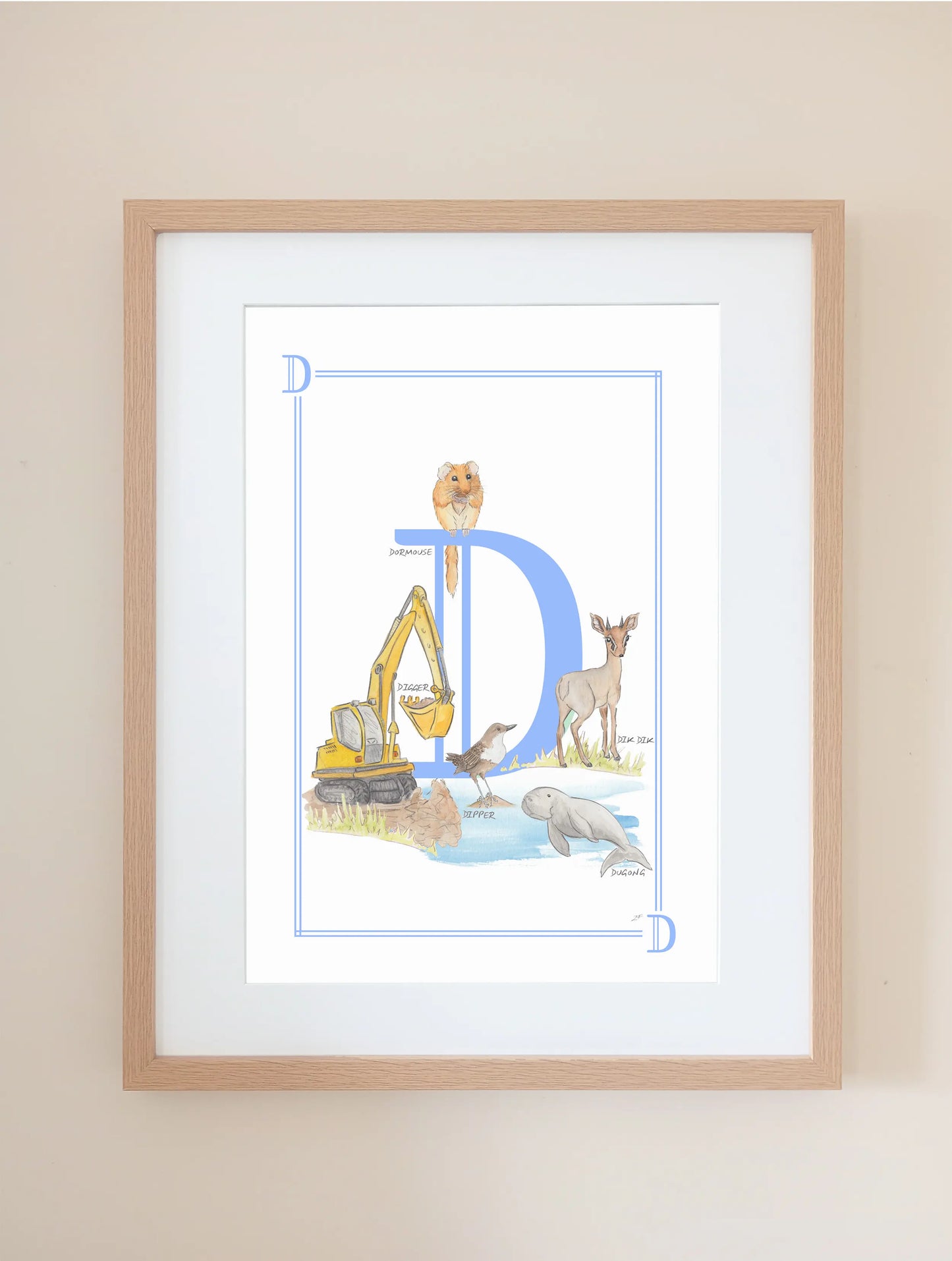 Personalised Children's Letter D - Art Print