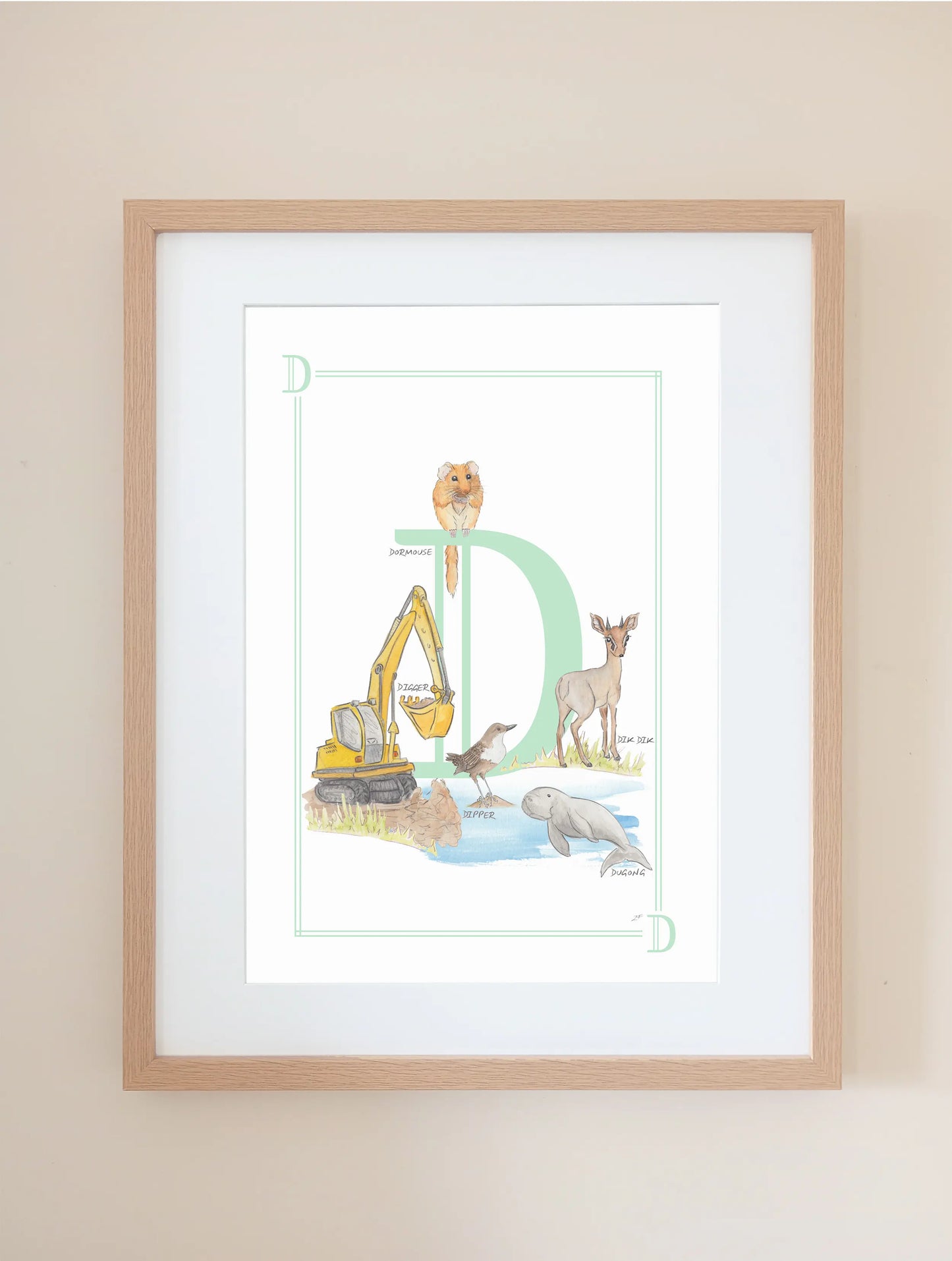 Personalised Children's Letter D - Art Print