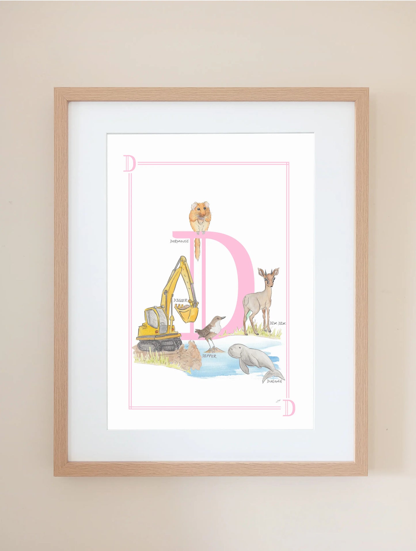 Personalised Children's Letter D - Art Print