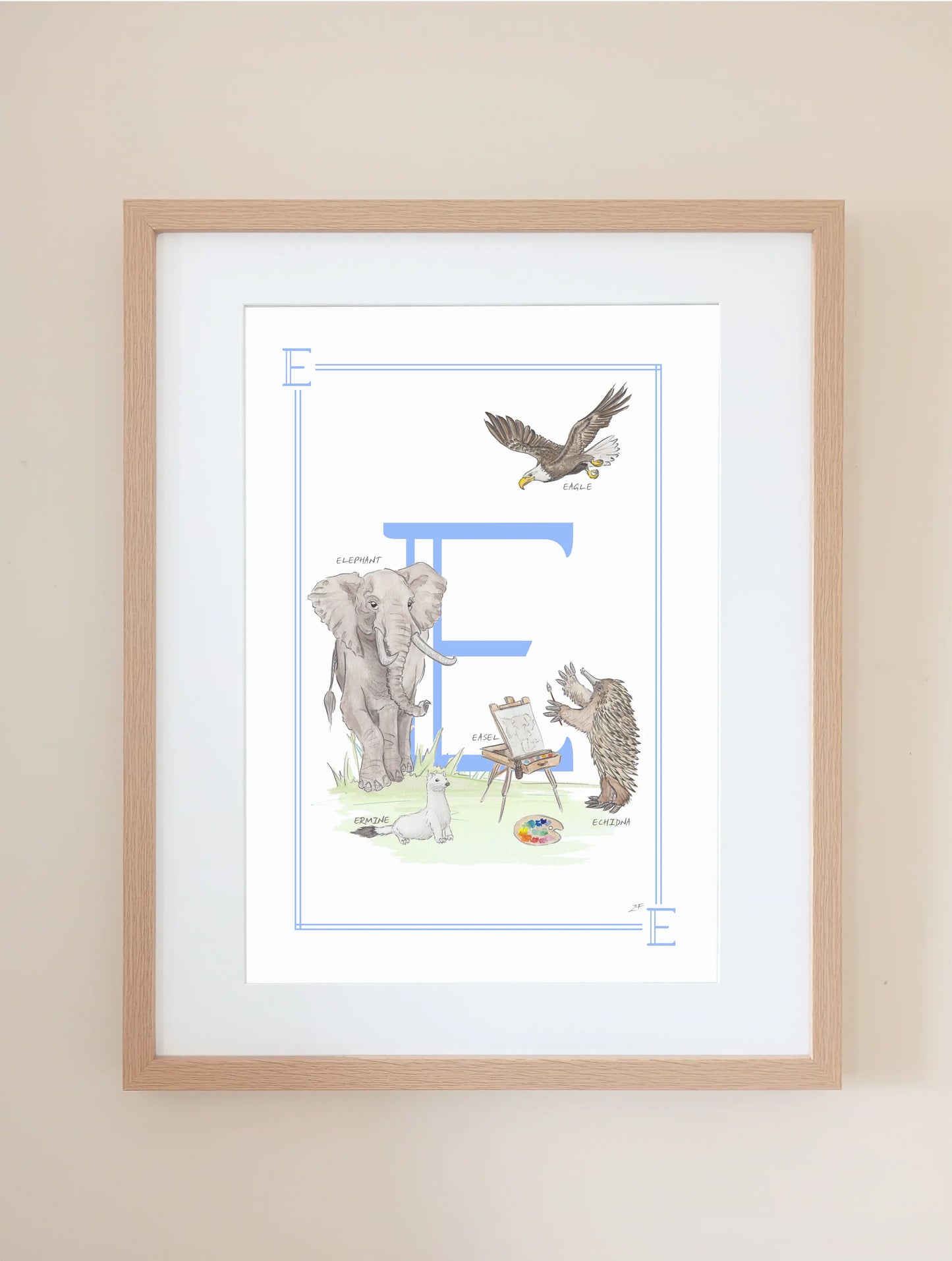 Personalised Children's Letter E - Art Print