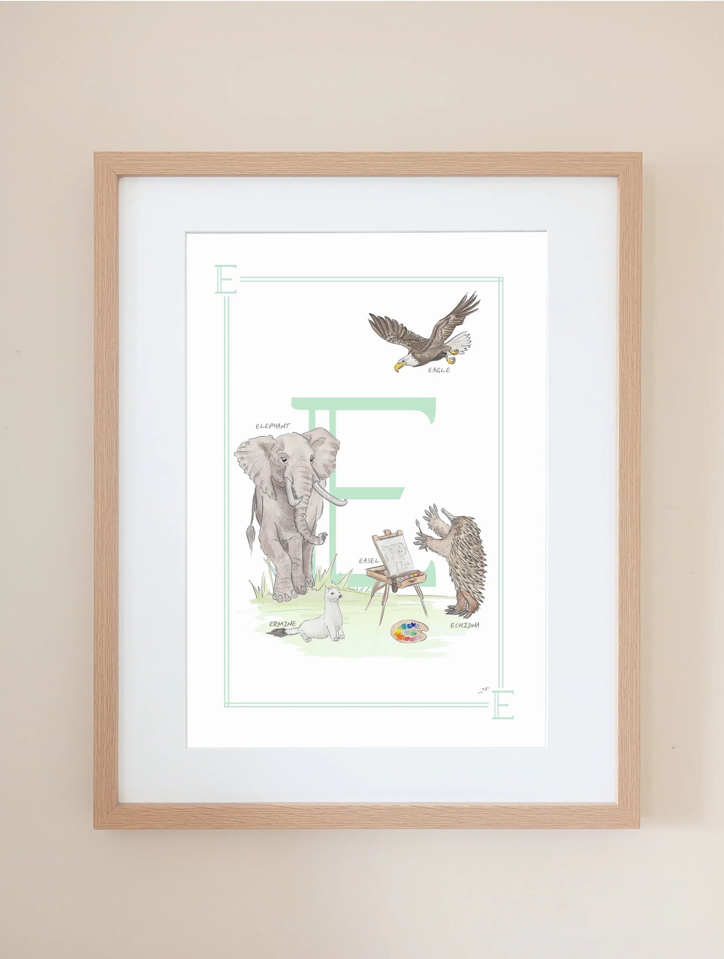 Personalised Children's Letter E - Art Print