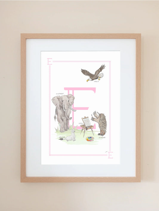 Personalised Children's Letter E - Art Print