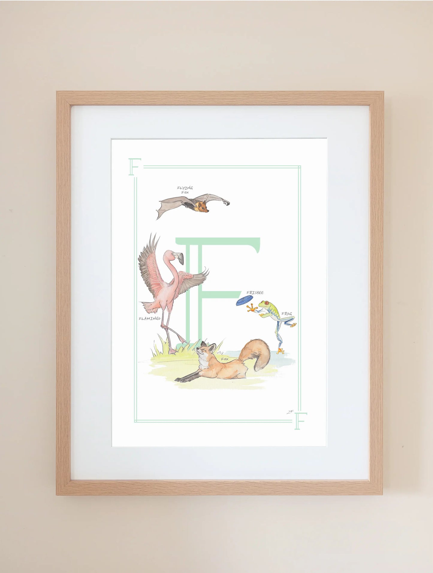 Personalised Children's Letter F - Art Print