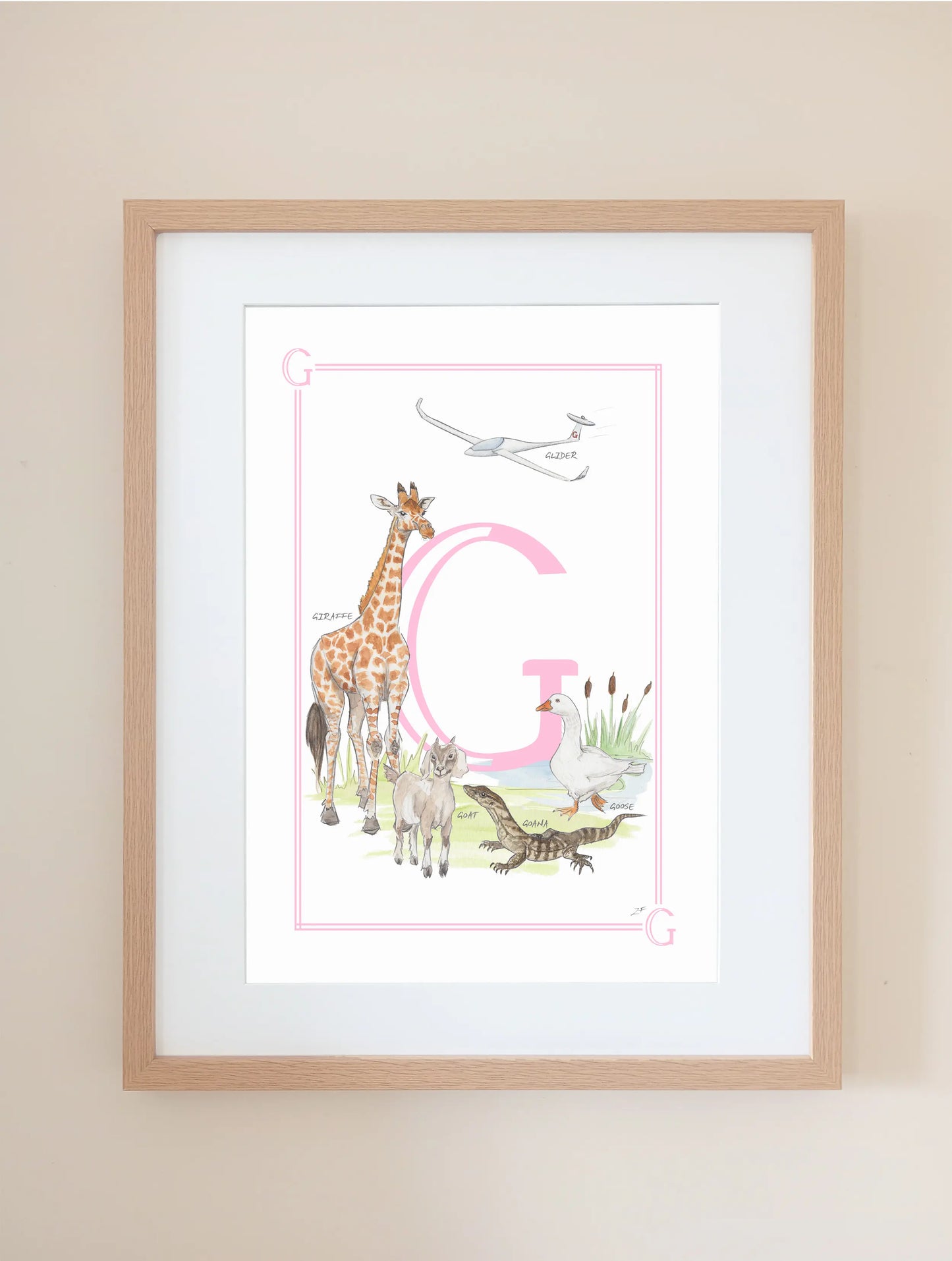 Personalised Children's Letter G - Art Print
