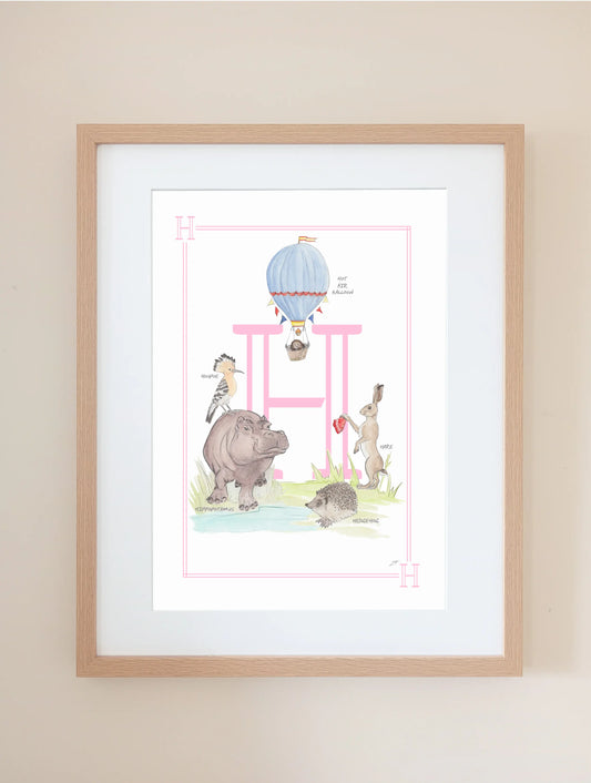 Personalised Children's Letter H - Art Print