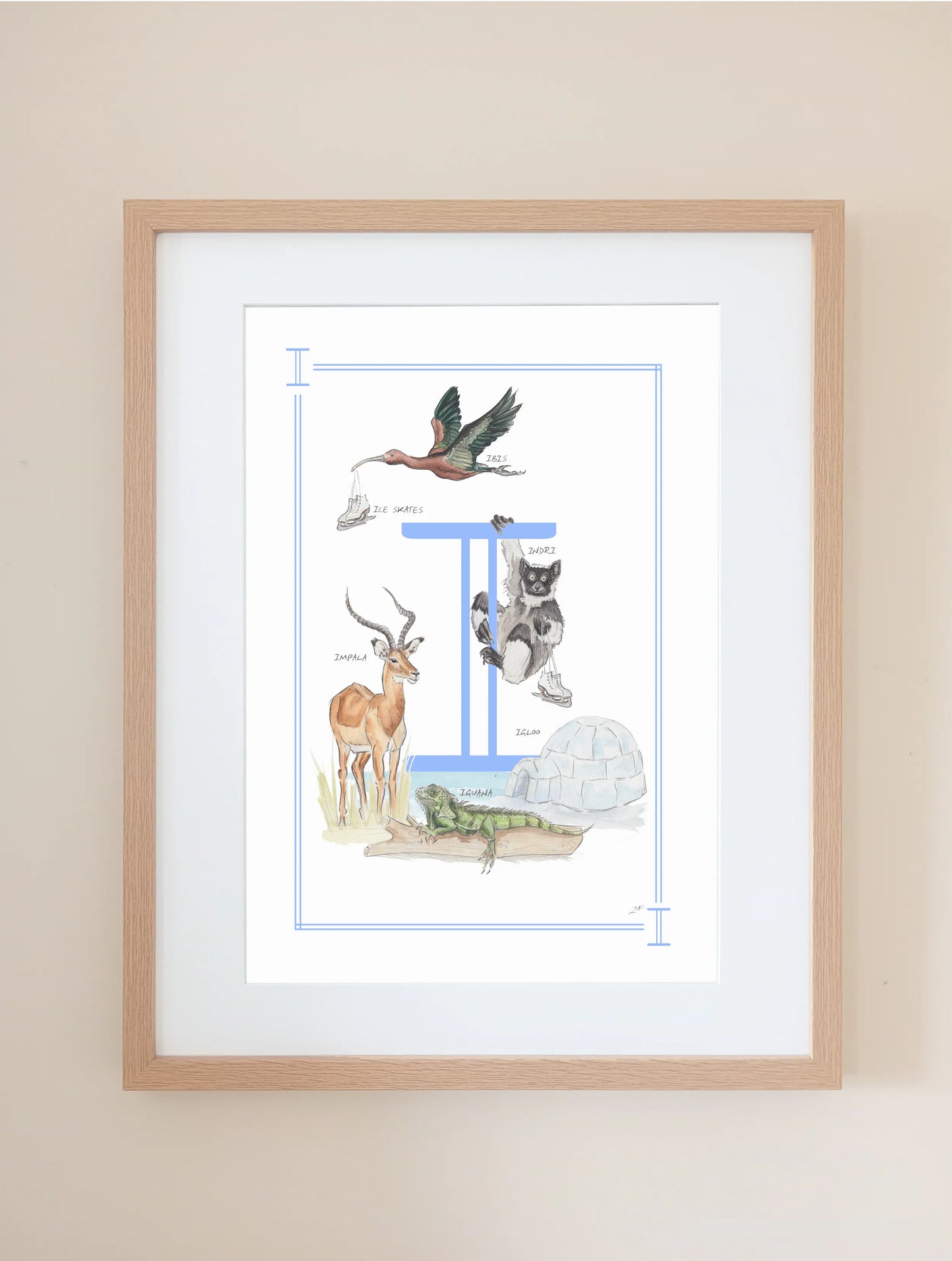 Personalised Children's Letter I - Art Print