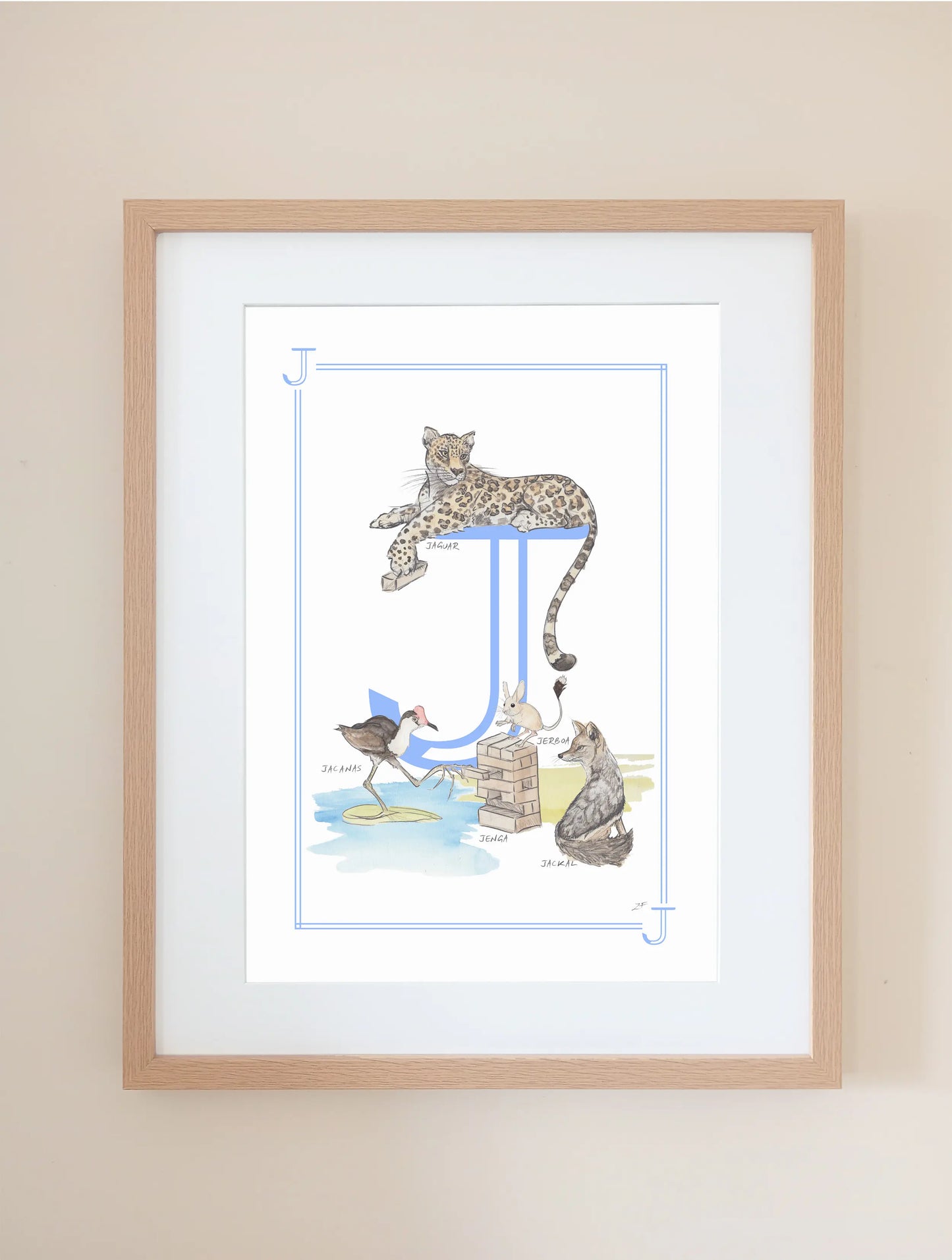 Personalised Children's Letter J - Art Print