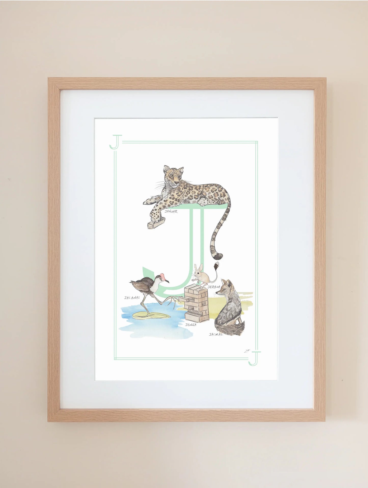 Personalised Children's Letter J - Art Print