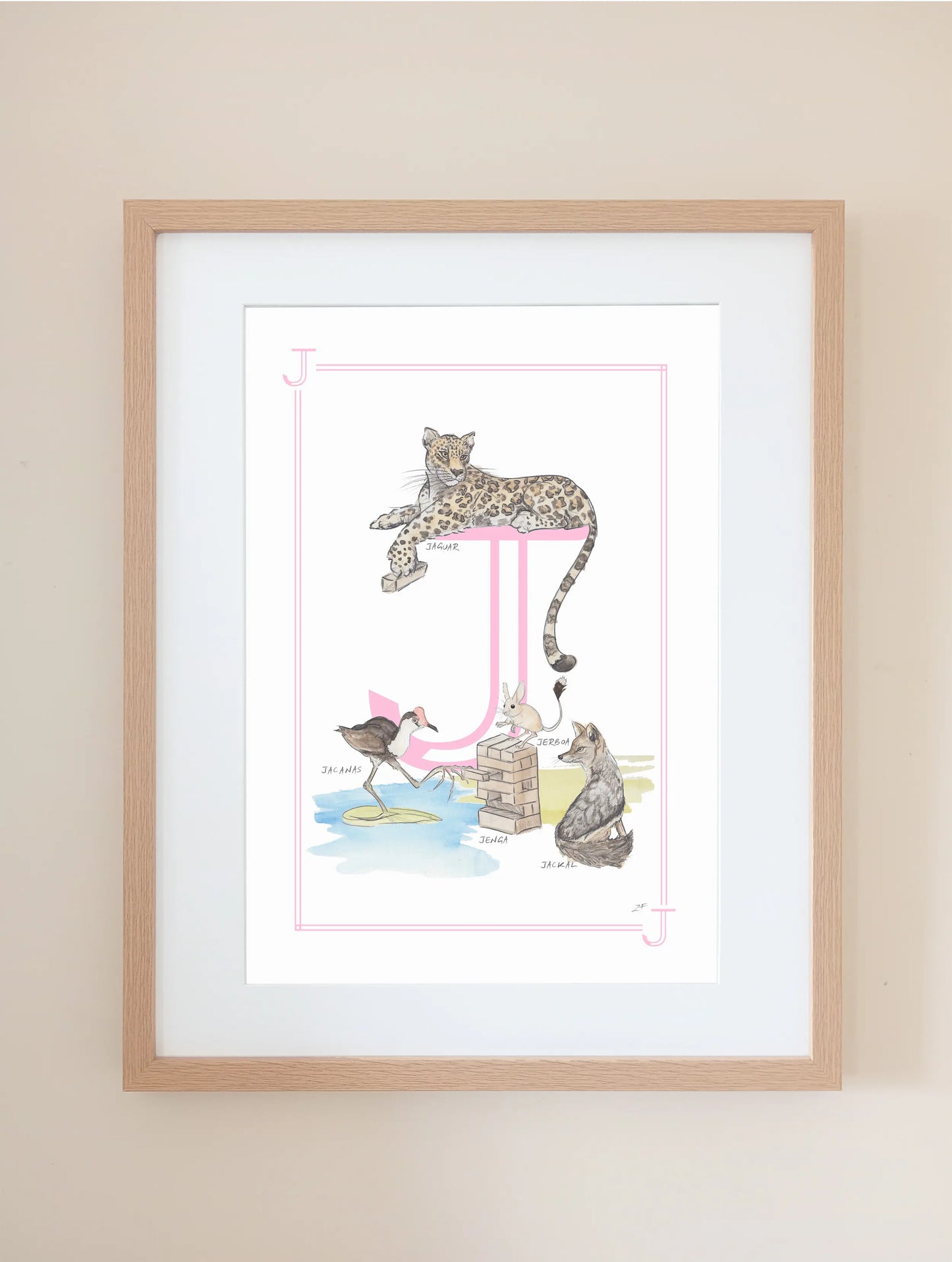 Personalised Children's Letter J - Art Print