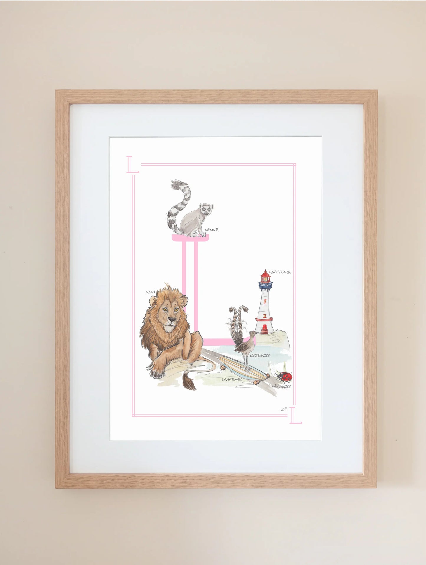 Personalised Children's Letter L - Art Print