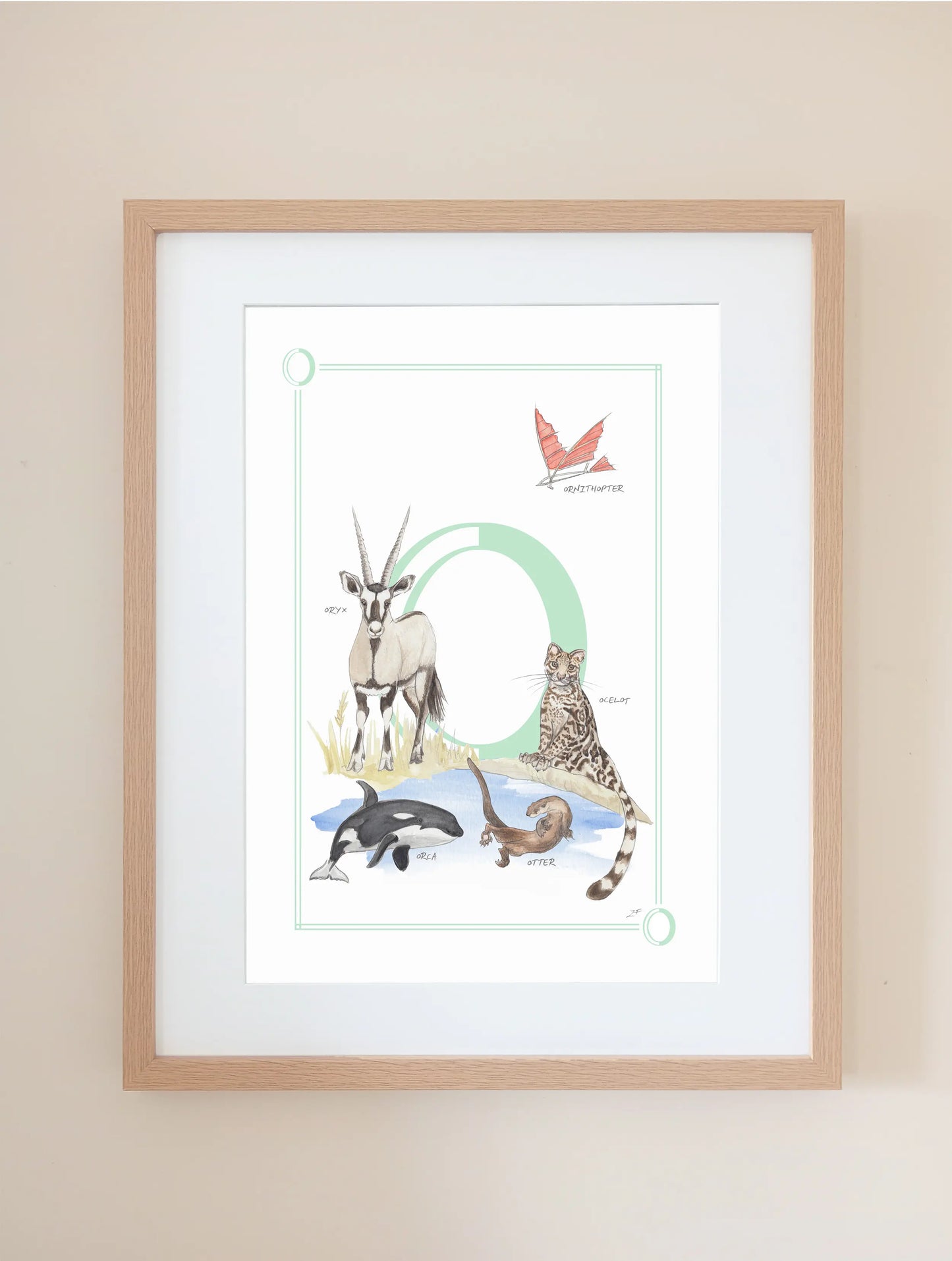 Personalised Children's Letter O - Art Print