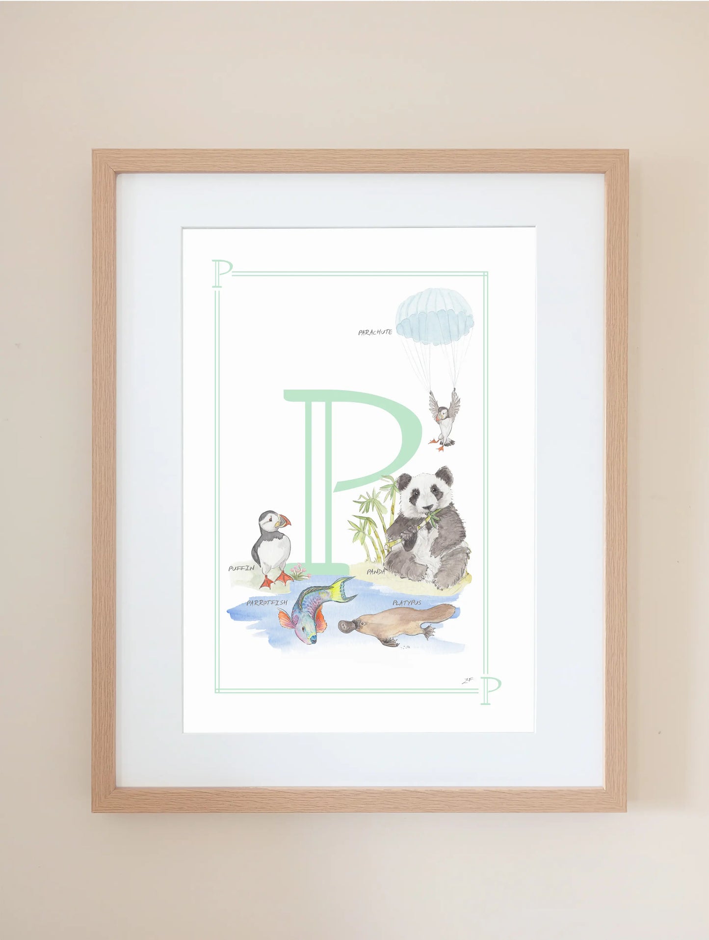 Personalised Children's Letter P - Art Print