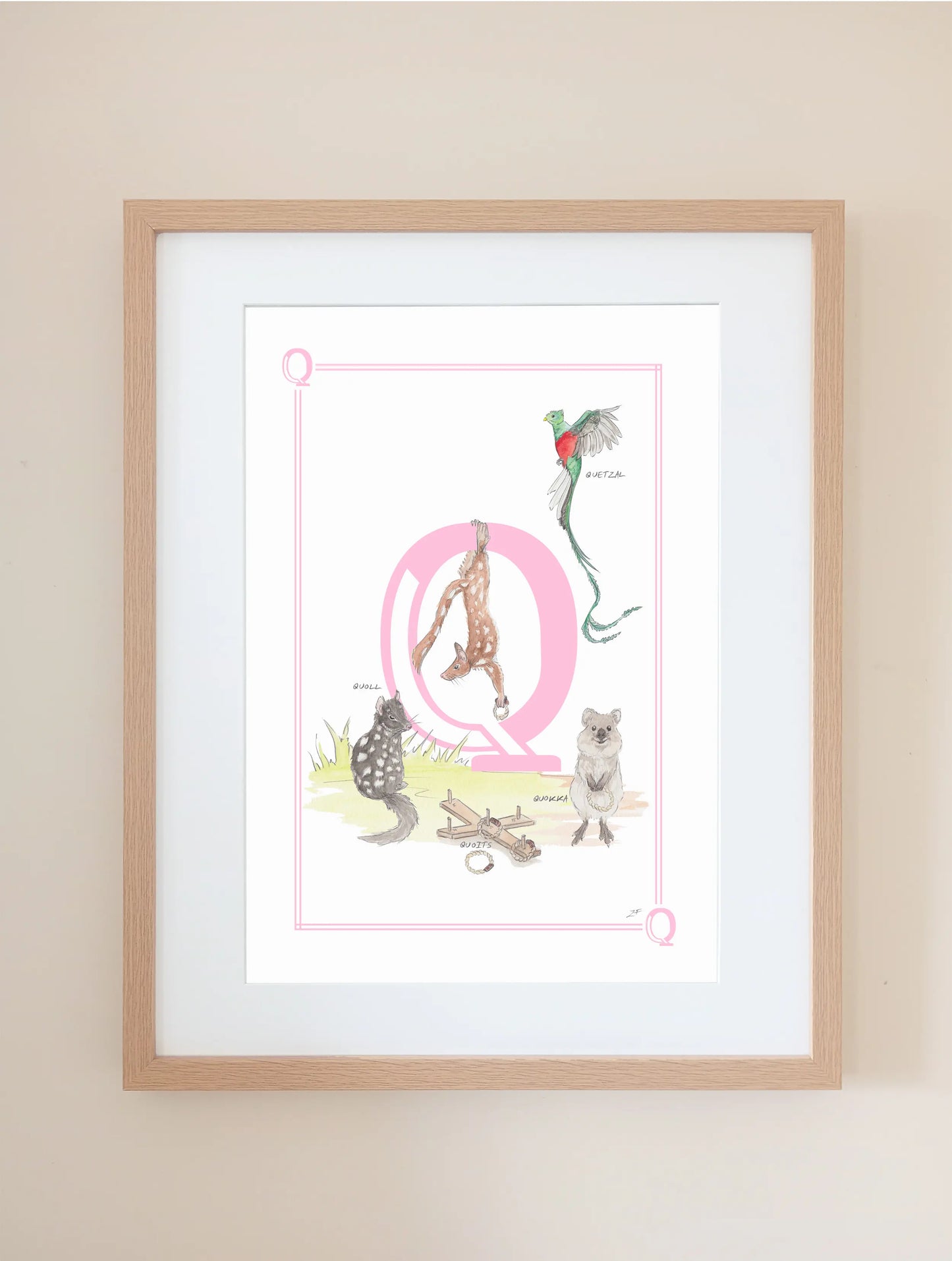 Personalised Children's Letter Q - Art Print