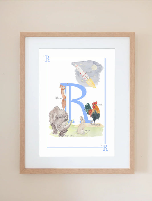 Personalised Children's Letter R - Art Print