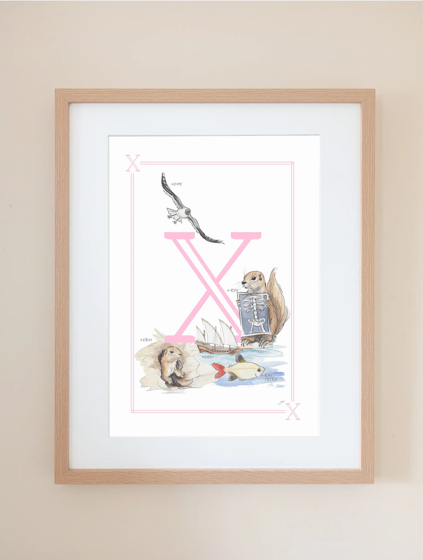 Personalised Children's Letter X - Art Print