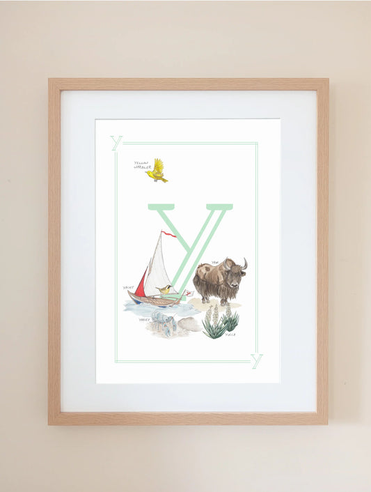 Personalised Children's Letter Y - Art Print