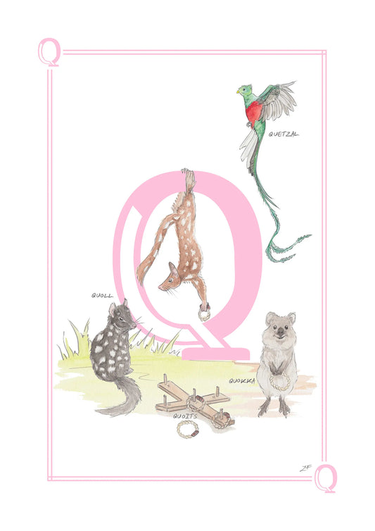 Personalised Children's Alphabet Print - Letter Q