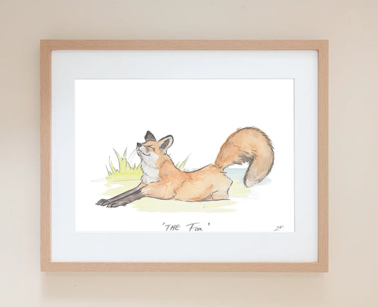 ZF Designs British Fox Illustrative UK Rutland Leicestershire Art Print 