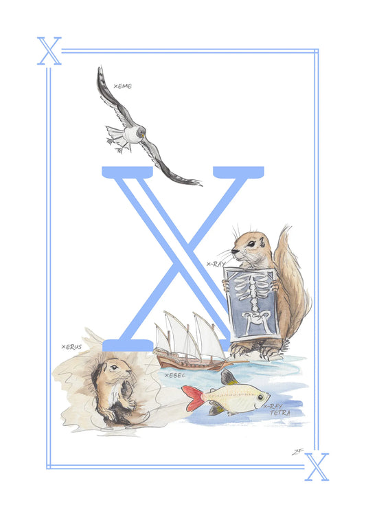 Personalised Children's Letter Print - X